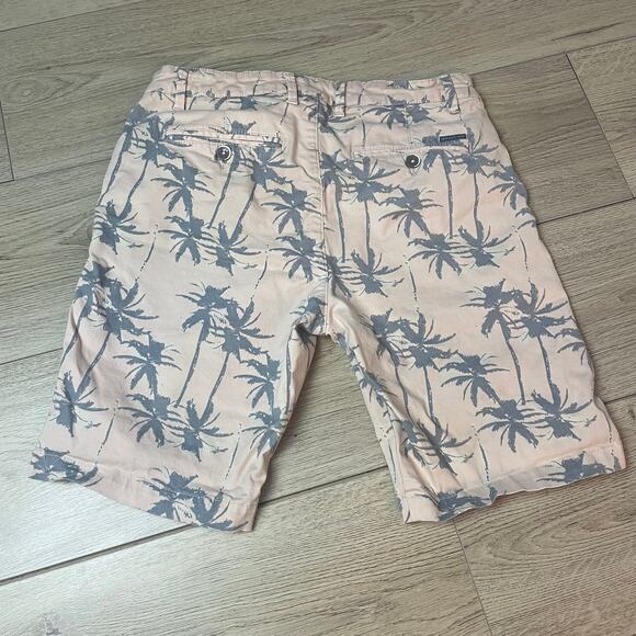 Denim and Flower Pink Palm Tree Beach Short cotton Mens 29 - Picture 2 of 5